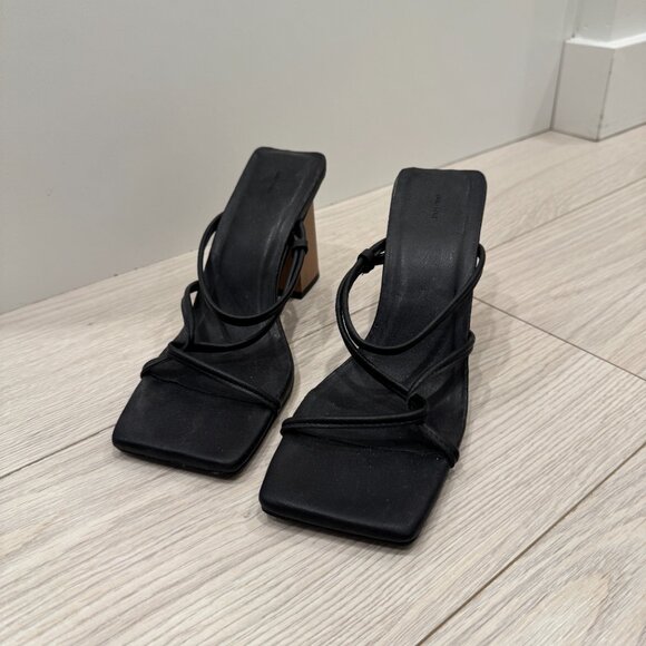 OAK + FORT Black Strappy Heel - Picture 2 of 9